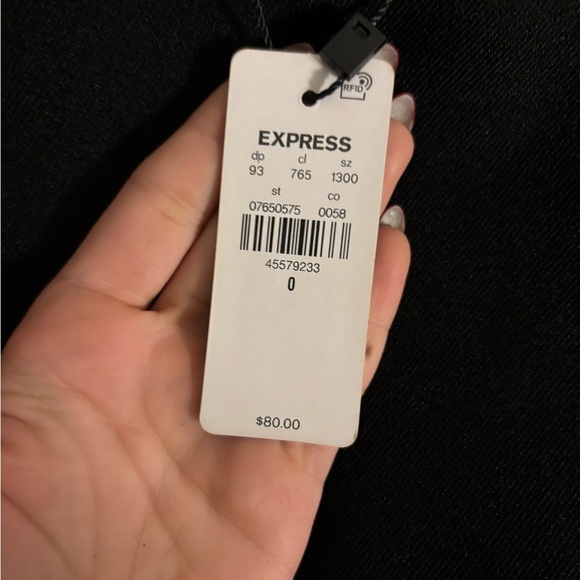 Express Classic Black Pencil Skirt with Belt - Picture 3 of 3